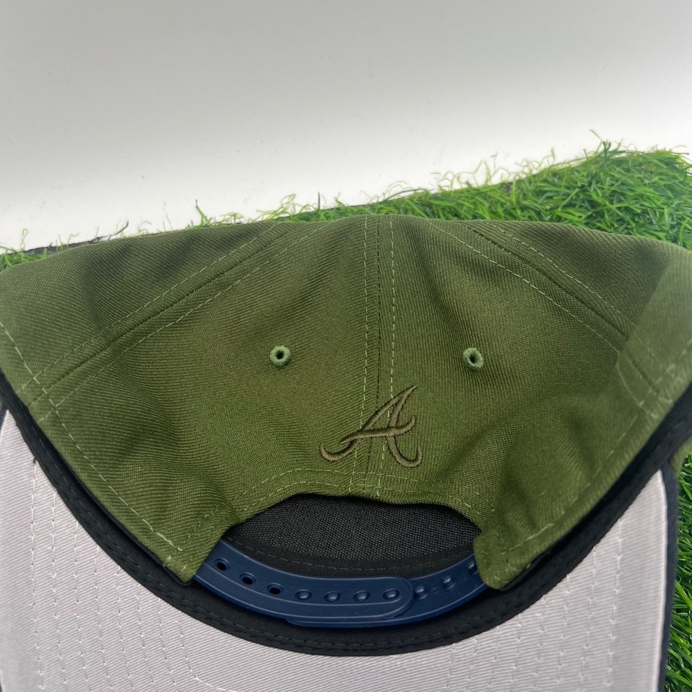 New Era Atlanta Braves MLB Green Black City Connect 9Forty A Frame Snapback Hat - Picture 5 of 8